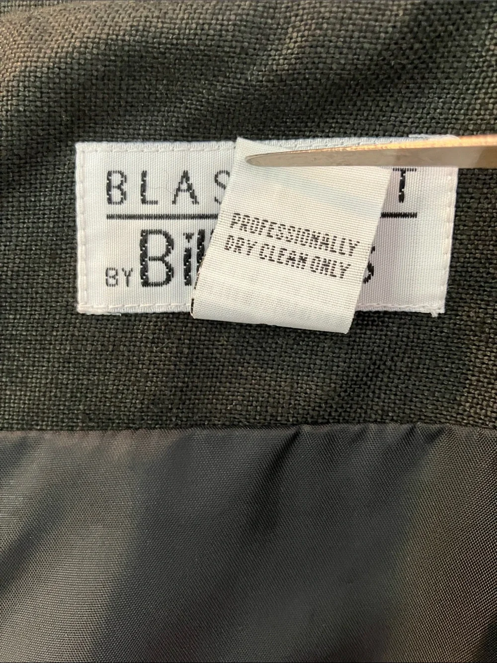 Vintage Bill Blass Blassport Black Linen Pencil Skirt Fits 8/10